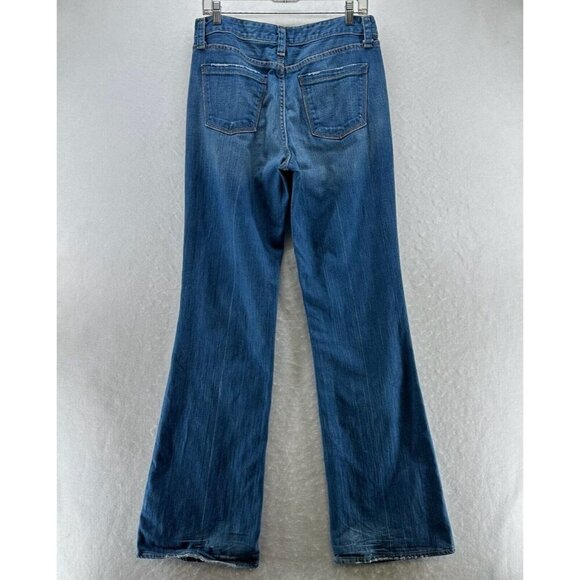 GAP Jeans Womens Sz 12Long Original Flare Medium Washed Denim Cotton Blend Blue - Picture 2 of 10